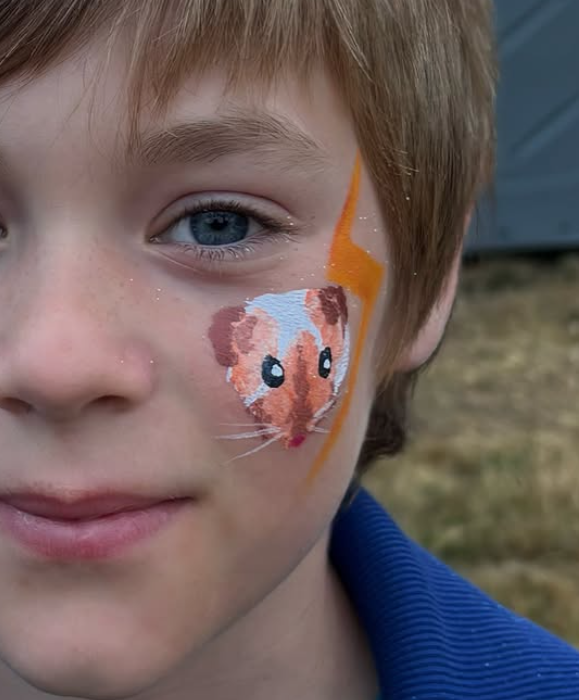 Hamster cheek design with lightning bolt