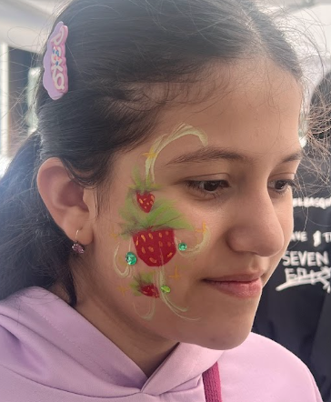 Strawberry and gem cheek design